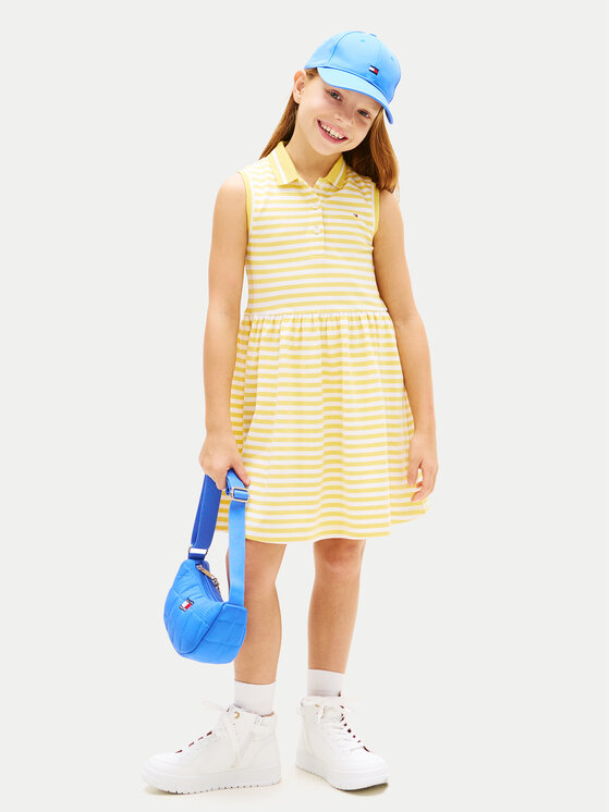 Tommy Hilfiger Tommy Hilfiger Vestito da giorno KG0KG08486 Giallo chiaro Regular Fit
