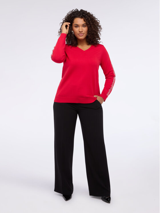 Fiorella Rubino Fiorella Rubino Sweter M094L008367N016 Czerwony Regular Fit