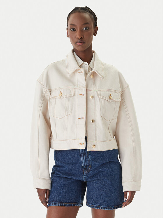 HUGO HUGO Jeansjacke Gisolia 50559618 Écru Relaxed Fit