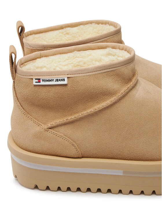 Tommy Jeans Tommy Jeans Hótaposó Tjw Suede Flatform Boot Wl EN0EN02599 Bézs