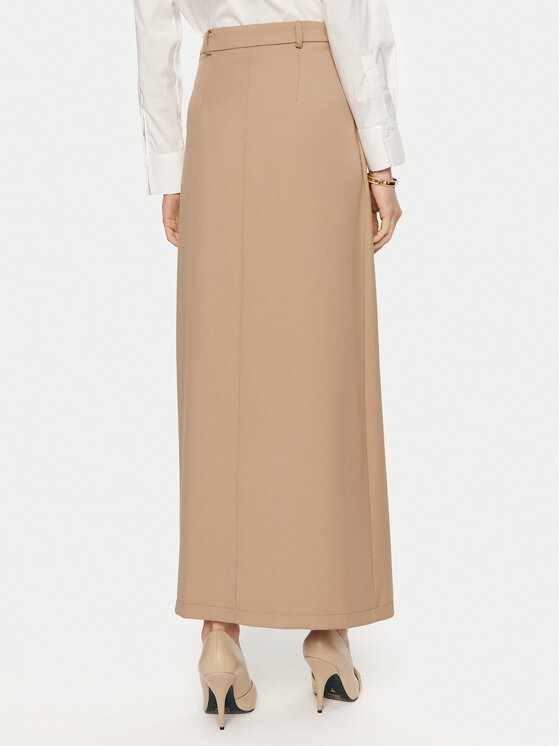 Artigli Artigli Spódnica midi ACGO000665 Beżowy Regular Fit