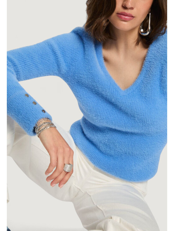Morgan De Toi Morgan De Toi Maglione 212-MOOVE Blu Sweat Fit