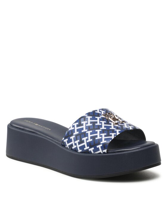 Tommy Hilfiger Șlapi Th Slip On Sandal Flatform Mono FW0FW07244 Bleumarin Bleumarin imagine noua