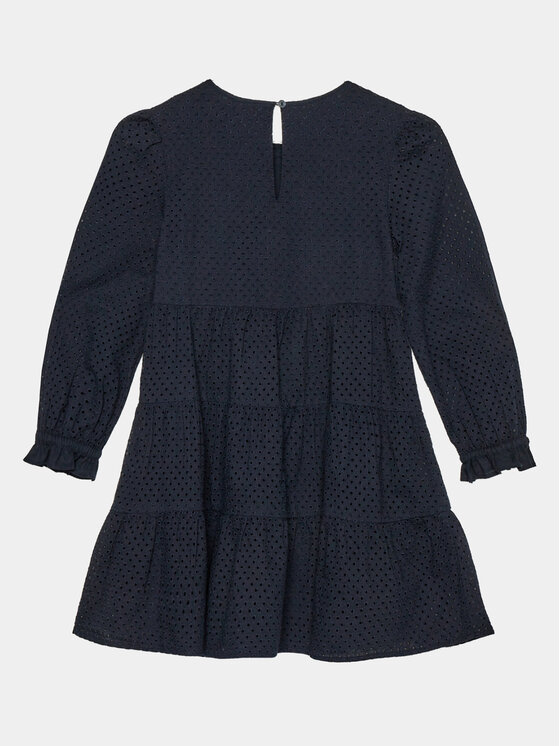 Tommy Hilfiger Tommy Hilfiger Každodenné šaty Broderie Anglaise KG0KG07779 D Modrá Regular Fit