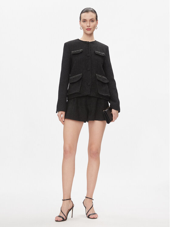 ViCOLO ViCOLO Šortky z materiálu TR0950 Černá Regular Fit