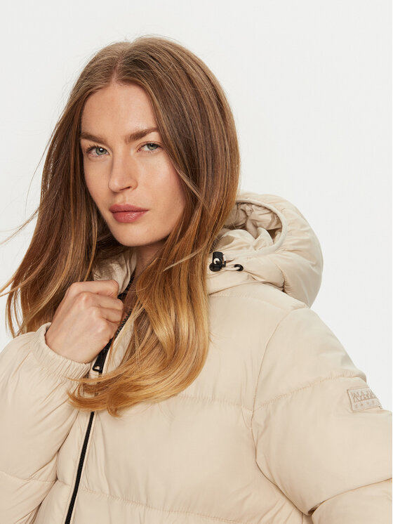 Napapijri Napapijri Žieminė striukė A-Box Logo NP0A4HZ2 Smėlio Regular Fit