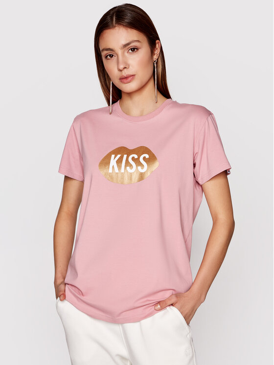 PLNY LALA PLNY LALA T-shirt Kiss PL-KO-CL-00186 Rosa Classic Fit