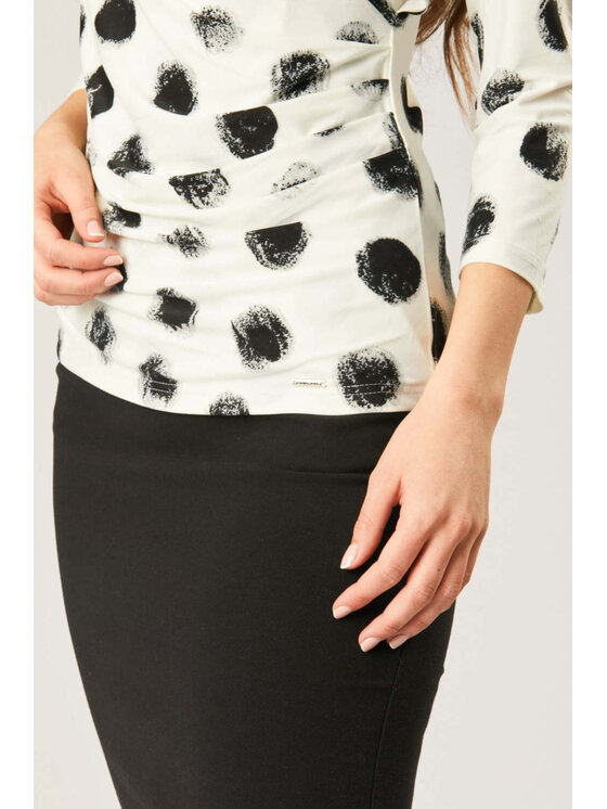 QUIOSQUE QUIOSQUE Halenka BLURRY DOTS BLOUSE Écru Regular Fit