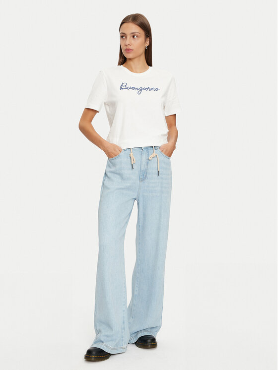 Vila Vila T-shirt 14097444 Bijela Regular Fit