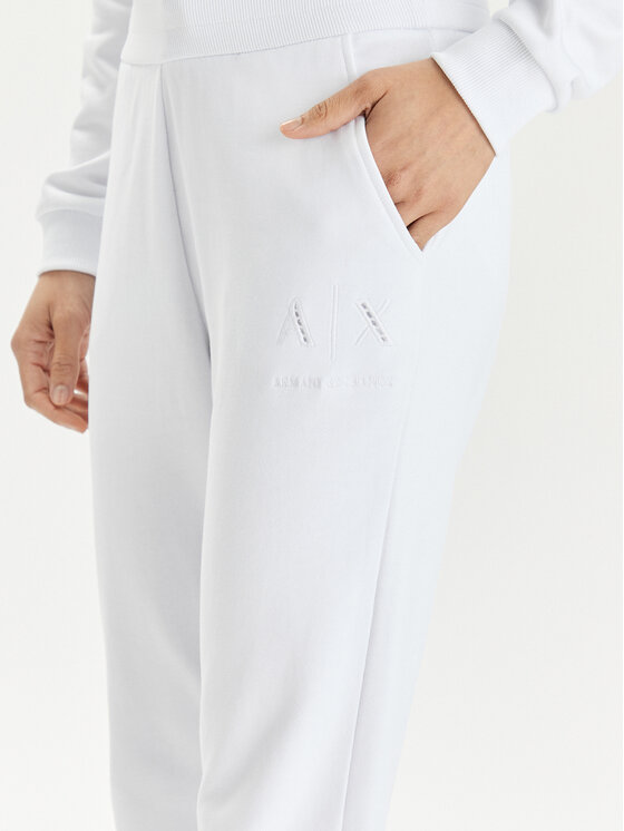 Armani Exchange Armani Exchange Pantaloni da tuta 3DYP82 YJFDZ 1000 Bianco Regular Fit