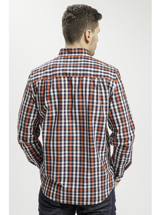 Cross Jeans Cross Jeans Koszula 35568-010 Pomarańczowy Regular Fit