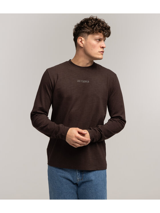Lee Cooper Lee Cooper Longsleeve MARCEL 2150 Brązowy Regular Fit