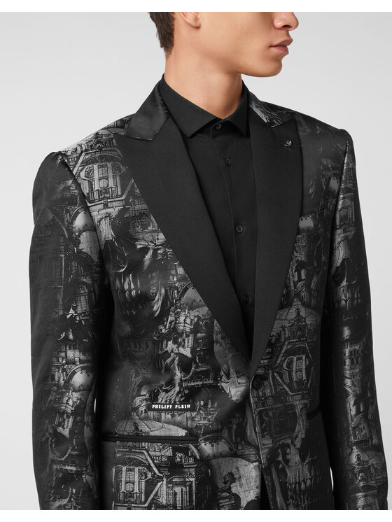 PHILIPP PLEIN PHILIPP PLEIN Marynarka 25455 Czarny Fitted Fit