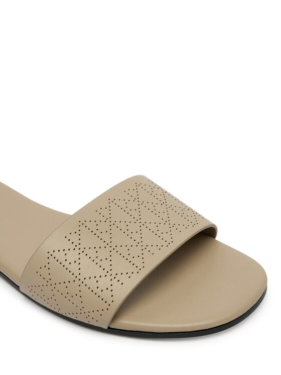 Calvin Klein Calvin Klein Natikači Org Flat Sndl One Bar Lth Aop HW0HW02857 Bež