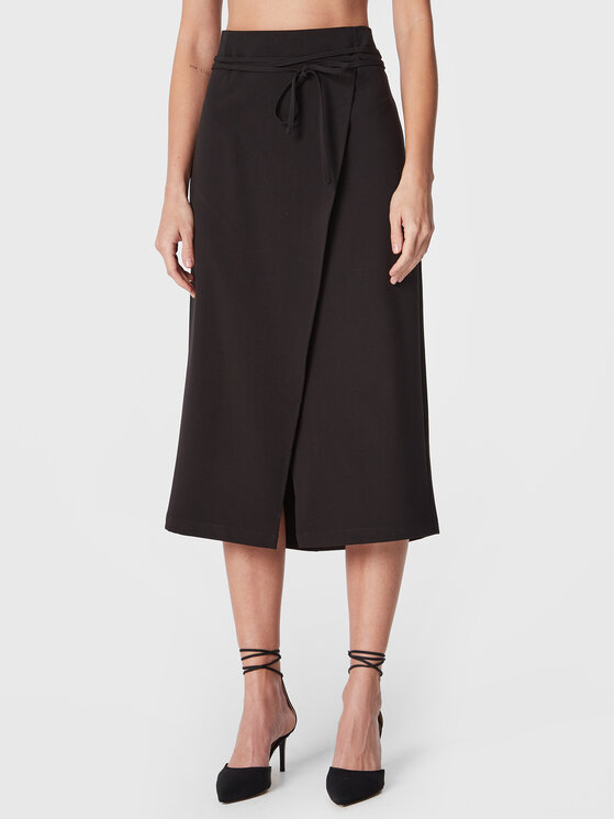 Moss Copenhagen Moss Copenhagen Midi suknja Genetta 17111 Crna Regular Fit