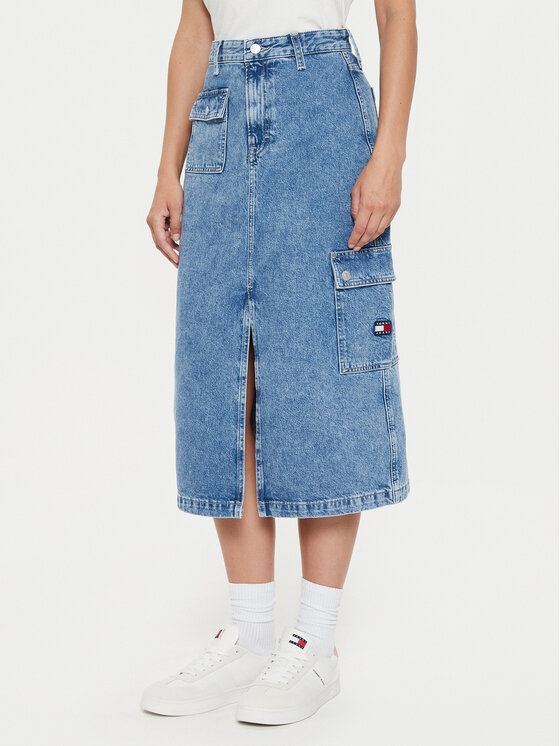 Tommy Jeans Tommy Jeans Džínsová sukňa Claire DW0DW18226 Modrá Regular Fit