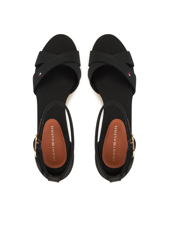 Tommy Hilfiger Tommy Hilfiger Εσπαντρίγιες Flag Criss-Cros Mid Wedge Espad FW0FW08481 Μαύρο