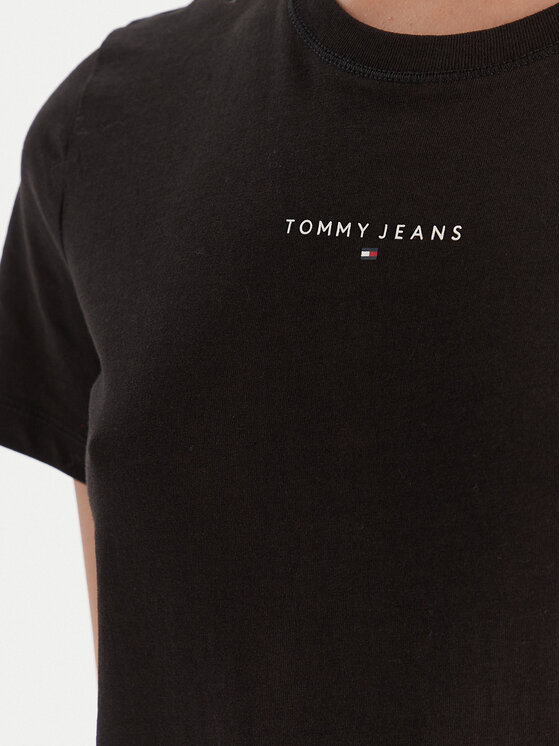 Tommy Jeans Tommy Jeans Póló Linear DW0DW21964 Fekete Regular Fit