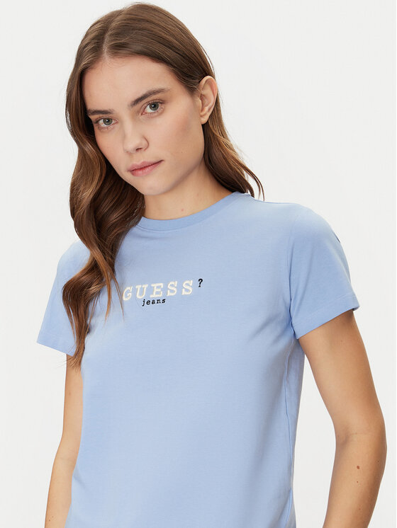 Guess Jeans Guess Jeans T-Shirt W5RI54 J1314 Niebieski Regular Fit