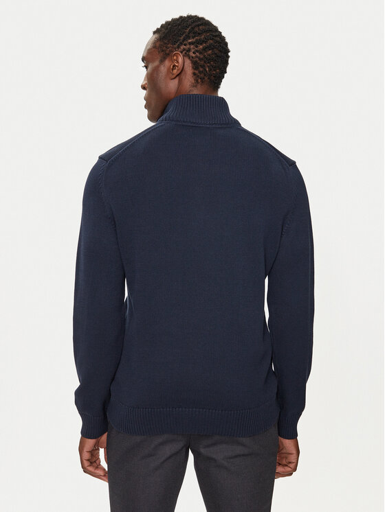 Gant Gant Kampsun Casual Cotton Half Zip 8030170 Tumesinine Regular Fit