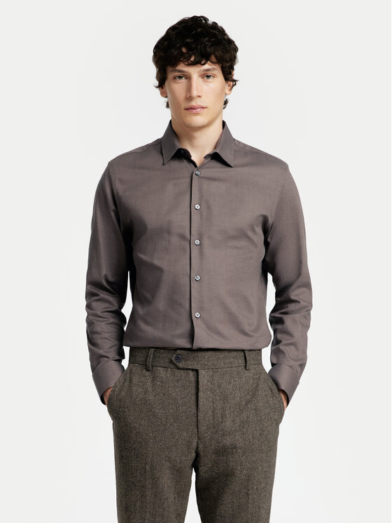 Selected Homme Camicia 16090212 Grigio Slim Fit, taglia : S