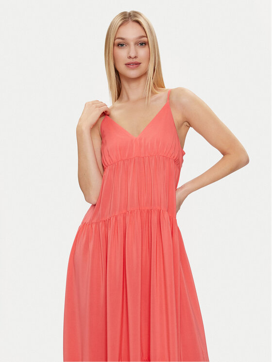 Sisley Sisley Sukienka letnia 43A2LV05P Koralowy Loose Fit