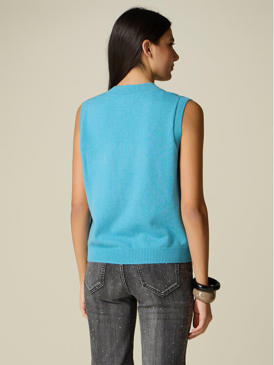Oltre Oltre T-Shirt M325J005579N004 Turkusowy Regular Fit
