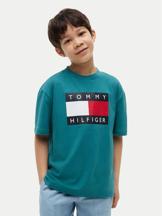 Tommy Hilfiger Tricou Heritage KB0KB10340 Verde Regular Fit