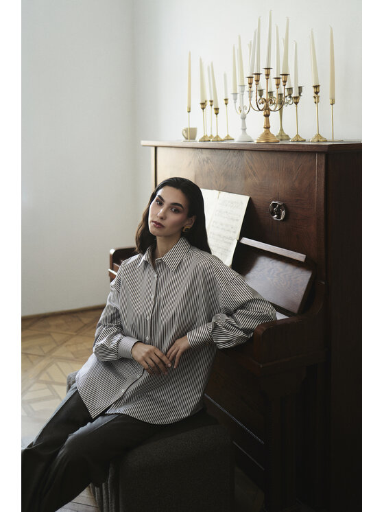 Entelier Entelier Koszula oversize Classic Brązowy Oversize