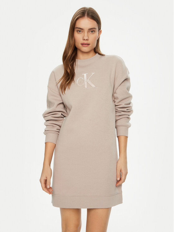 Calvin Klein Jeans Calvin Klein Jeans Úpletové šaty J20J224834 Béžová Relaxed Fit