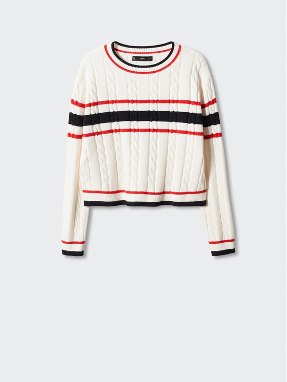 Mango Mango Sweter Univers 57083794 Écru Regular Fit