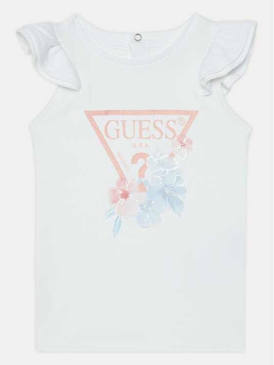 Guess Guess Komplet t-shirt i legginsy A5RG10 KA6W4 Biały Regular Fit