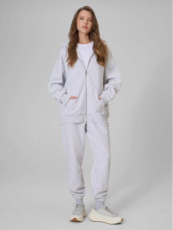 4F 4F Bluza BASIC+ Szary jasny Regular Fit