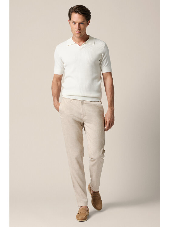 Lancerto Lancerto Polo Romano PO073126000028 Kremowy Regular Fit