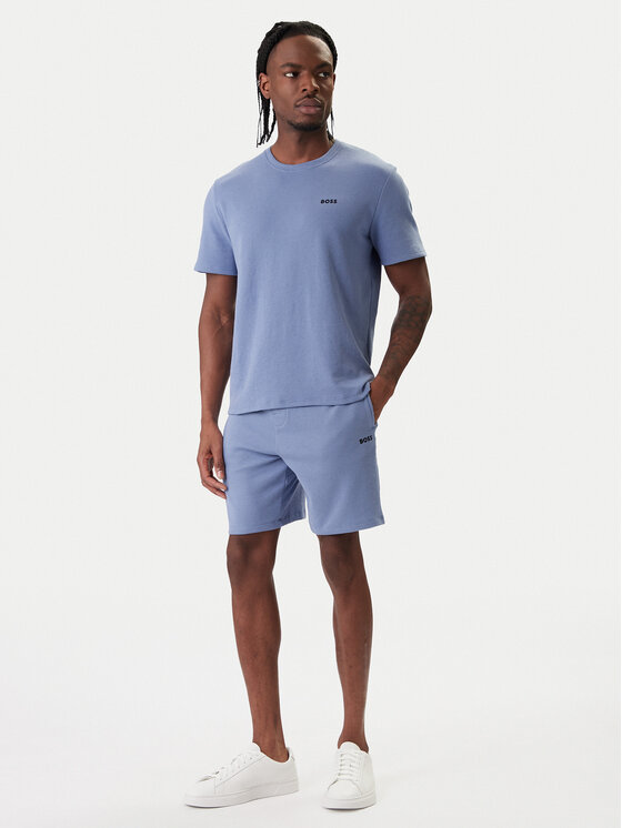 BOSS BOSS Szorty sportowe Waffle 50535884 Błękitny Regular Fit