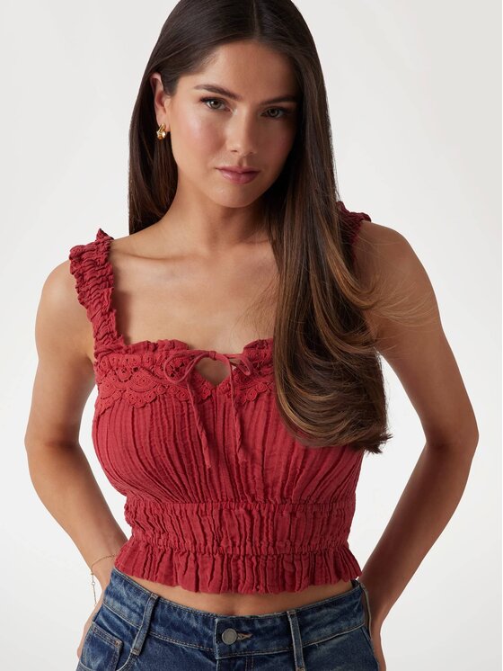 Guess Guess Top 175139 Czerwony Classic Fit