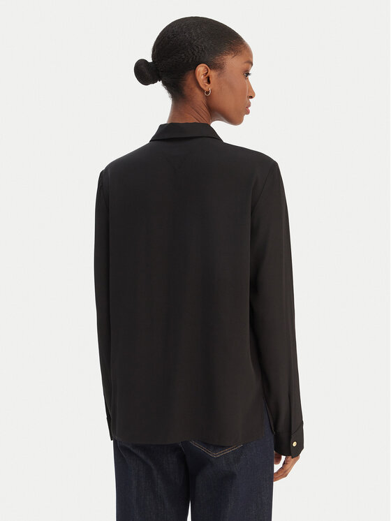 Tommy Hilfiger Tommy Hilfiger Cămașă WW0WW48180 Negru Regular Fit