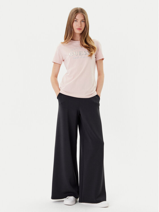 Guess Guess T-Shirt V5YI12 J1314 Różowy Regular Fit