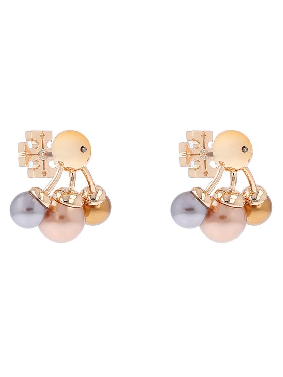 Tory Burch Tory Burch Naušnice Kira Pearl Front-Back Earring 153672 Hnědá