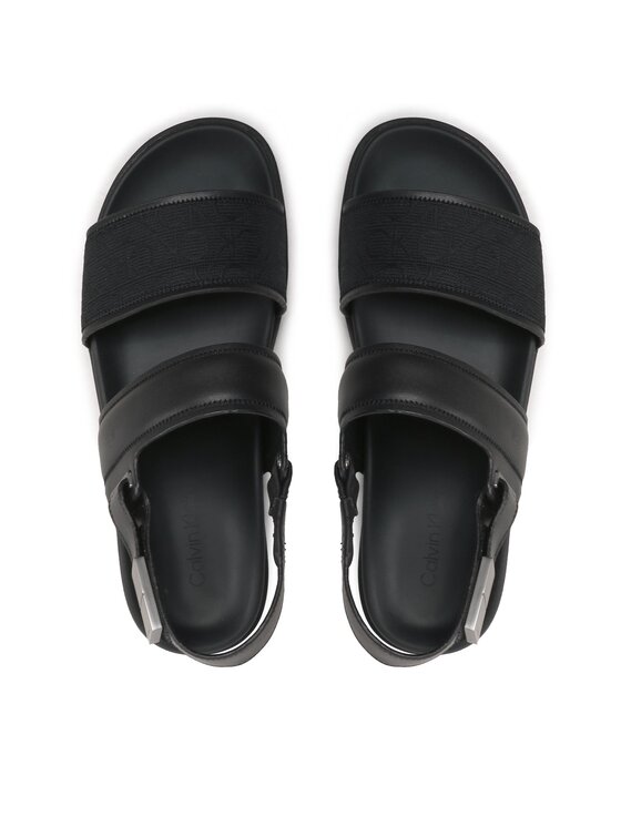 Calvin Klein Calvin Klein Sandali Back Strap Sandal Mono Jq HM0HM00970 Nero
