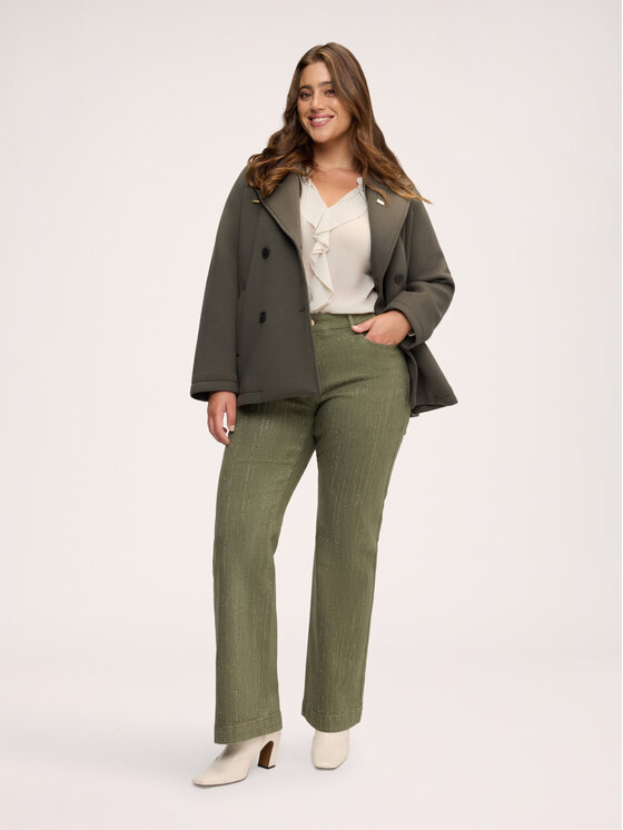 Fiorella Rubino Fiorella Rubino Spodnie materiałowe P075T005472N015 Zielony Flare Fit