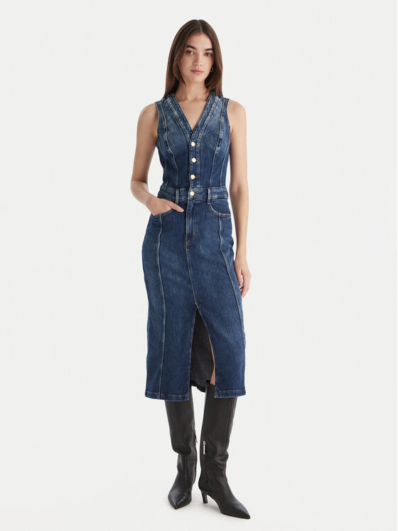Guess Guess Džínové šaty W5BK40 D0615 Modrá Regular Fit