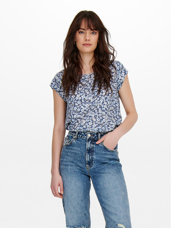 ONLY Blúzka Vic 15161116 Modrá Regular Fit
