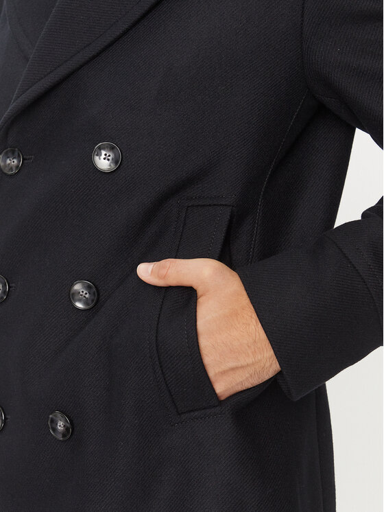 Boss Wollmantel H-Hyde-Pcoat-234 50502282 Dunkelblau Relaxed Fit 