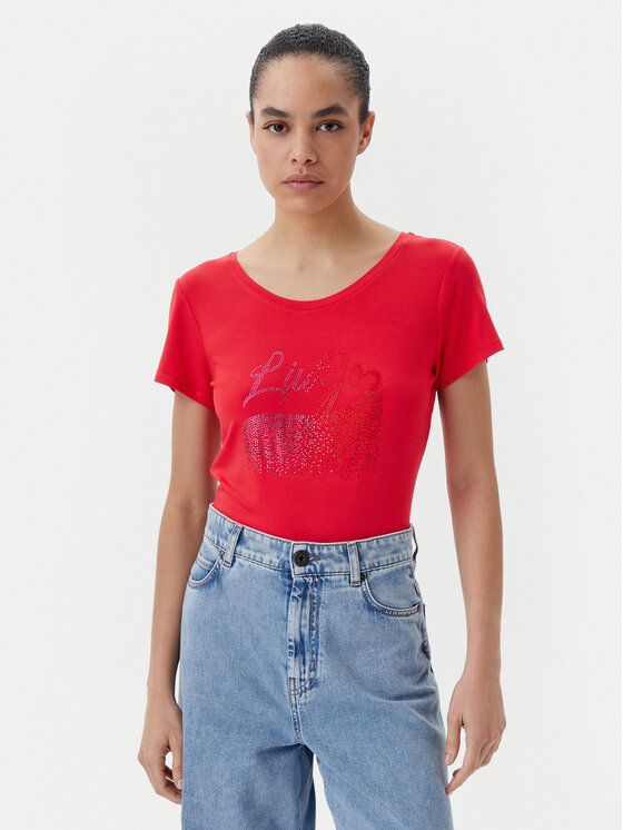 Liu Jo Beachwear T-shirt VA5157 JS360 Rosso Regular Fit, taglia : XL