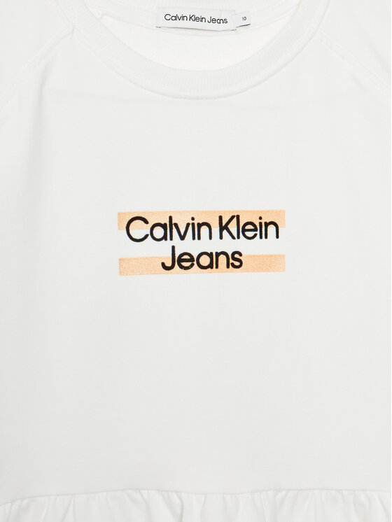 Calvin Klein Jeans Calvin Klein Jeans Sukienka codzienna Hero Logo IG0IG01973 Biały Regular Fit