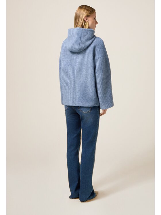 Oltre Oltre Cappotto invernale 8157J000227N004 Turchese Baggy Fit