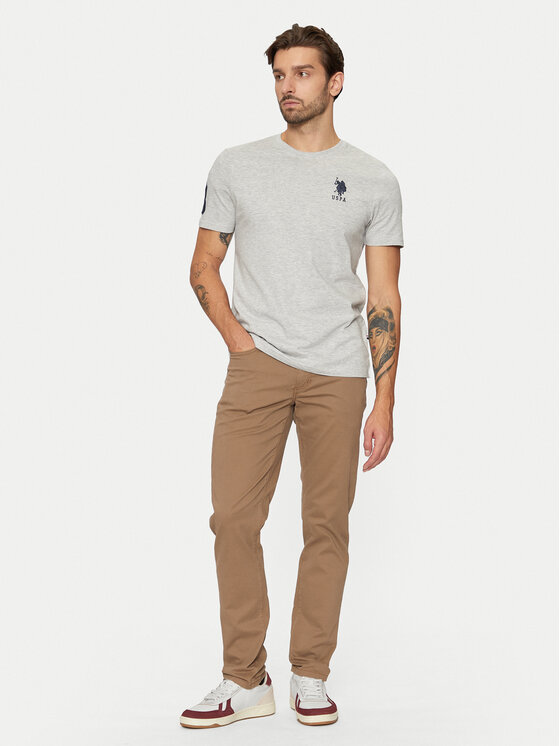 U.S. Polo Assn. U.S. Polo Assn. Hlače iz tkanine MUP3385 Bež Slim Fit