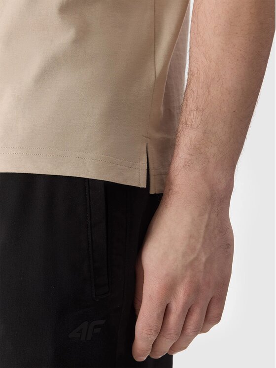 4F 4F Polokošeľa 4FWSS24TPTSM129-83S Hnedá Regular Fit