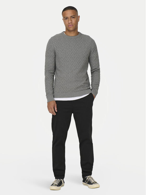 Only & Sons Only & Sons Megztinis 22026559 Pilka Regular Fit